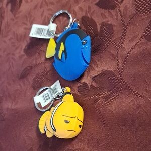 Disney Pixar Finding Nemo Marlin & Dory Keychains NWT (Set Of 2)